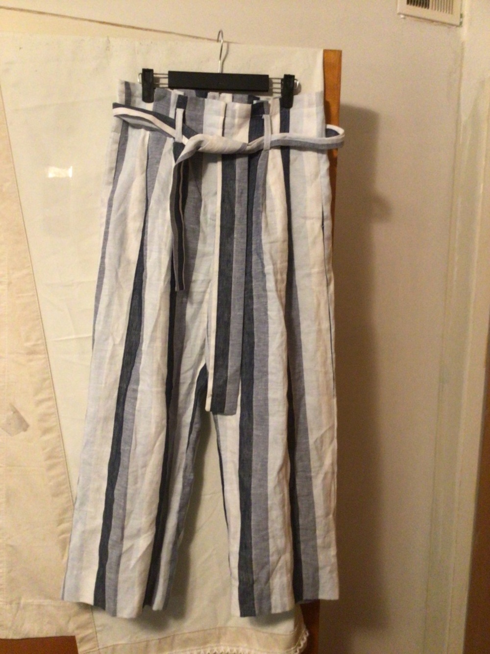 Point Sur paper  bag wide leg  high waisted cotton blend SZ 4